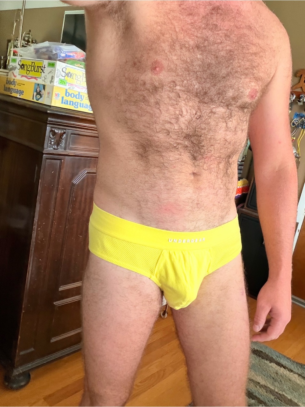 Men's Yellow Briefs with Supportive Contour Pouch